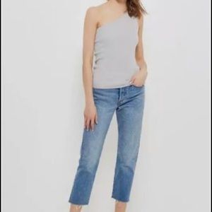 Banana Republic heritage silk ribbed one-shoulder Size Small